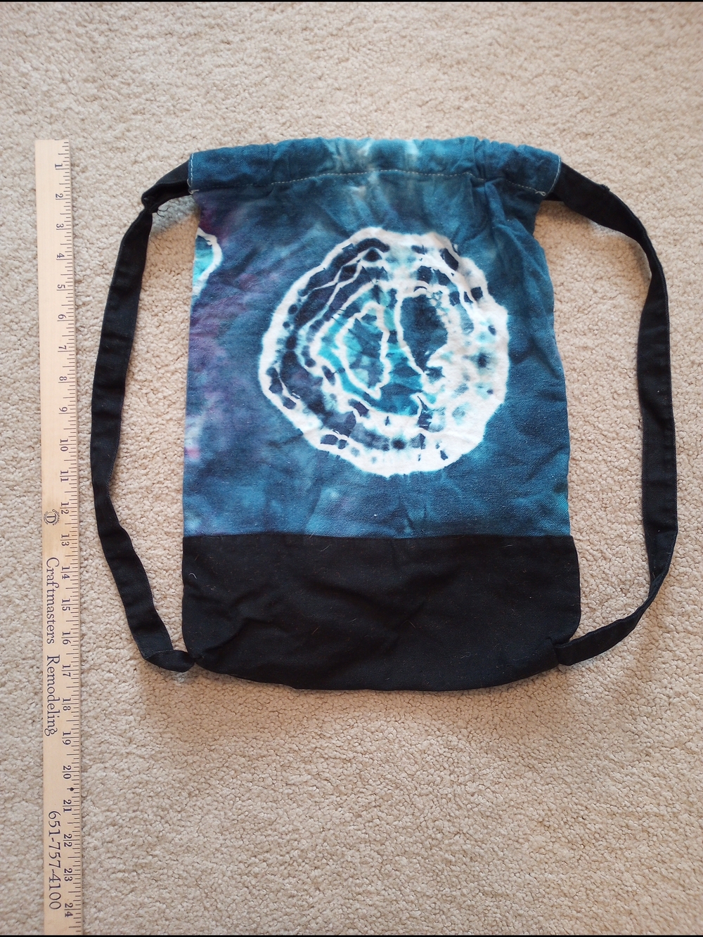 Tie-Dye Blue Drawstring Backpack